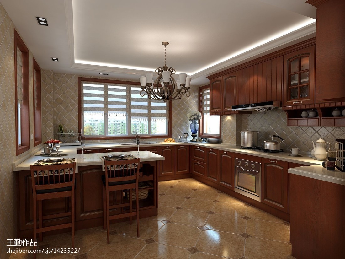 美式廚房餐廳吊頂裝修效果圖 打造溫馨與實用并存的家居空間
